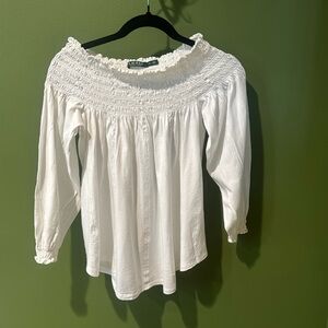 Lauren Ralph Lauren Petite Off Shoulder Top, White